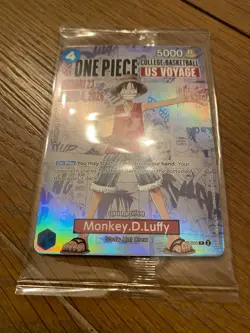 One Piece Monkey D. Luffy US College Basketball Card Illinois Sealed - Image 1