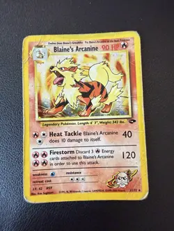 Pokemon Blaine's Arcanine 1/132 Gym Challenge Holo Rare WOTC 2000 Card - Image 1