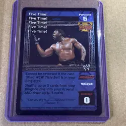 WWE RAW DEAL (2003) Booker T. "FIVE TIME!" Ultra Rare CCG Wrestling Foil Card NM - Image 1