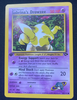 Sabrina's Drowzee 95/132 1st Edition Gym Challenge WOTC Pokemon Card (NM) - Image 1