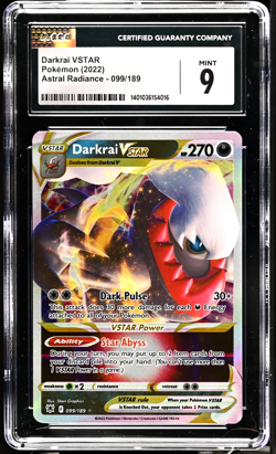 CGC 9 Mint | Pokemon English Astral Radiance Darkrai VSTAR 099/189 Card - Image 1