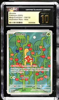 CGC 10 Pristine | Pokemon Mega Evolution Shuckle Illustration Rare 136/132 Card - Image 1