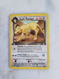 Pokemon TCG Dark Persian 42/82 Team Rocket 1st Edition Rare Regular 60HP Card - Image 1