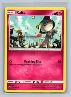 Ralts Normal Common SM - Burning Shadows SM03 Fairy 91/147 Pokemon Card TCG - Image 1