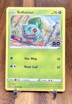 Bulbasaur 001/078 Non Holo Common Pokemon GO Pokemon Card NM - Image 1