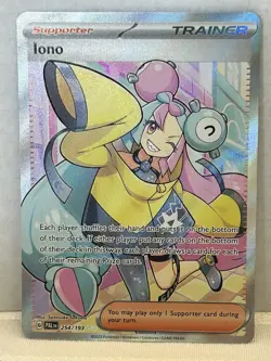 Pokemon TCG Iono Full Art 254/193 Paldea Evolved NM Card - Image 1