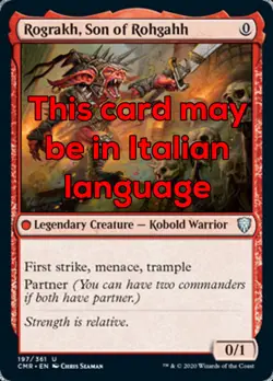 MTG ROGRAKH, SON OF ROHGAHH FOIL EXC - FIGLIO DI ROHGAHH - CMR - MAGIC - Image 1
