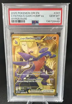 PSA 10 Cynthia's Garchomp ex 241/182 Hyper Rare Destined Rivals Pokemon 2025 - Image 1
