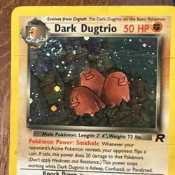 Pokemon Dark Dugtrio Holo Rare 6/82 Team Rocket with swirl- Creases - Image 3
