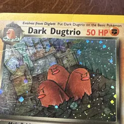 Pokemon Dark Dugtrio Holo Rare 6/82 Team Rocket with swirl- Creases - Image 4
