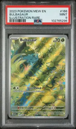 Bulbasaur #166 - Pokemon Scarlet & Violet 151 Illustration Rare - PSA 9 - Image 1