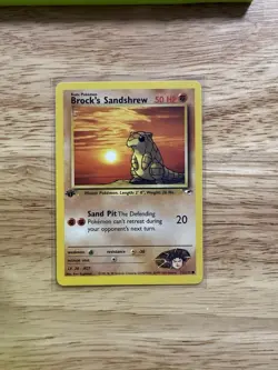 Brock's Sandshrew 072/132 Gym Heroes Regular 1st Edition Vintage Pokemon TCG - Image 1