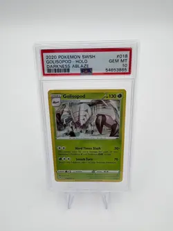2020 Pokemon GOLISOPOD Holo 018 / 189 SWSH Darkness Ablaze PSA 10 GEM MINT - Image 1