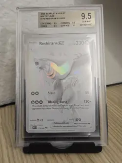 ** 2025 POKEMON WHITE FLARE BW RARE HOLO #173/086 RESHIRAM EX BGS 9.5 - Image 1