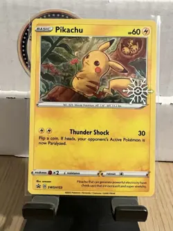 Pokemon TCG Pikachu SWSH153 Snowflake Stamp Holiday Calendar Promo 2022 - Image 1