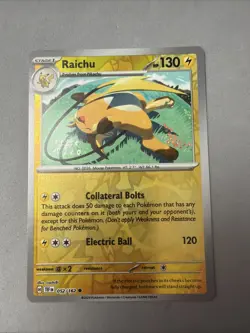 Pokemon TCG * SV Temporal Force * 52/162 Raichu REVERSE HOLO Common * FRESH PK - Image 1
