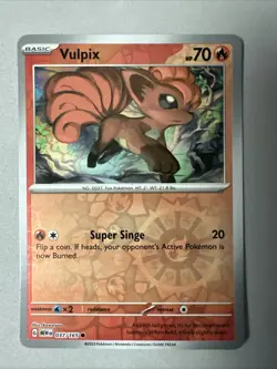 Pokemon TCG * Scarlet & Violet 151 * 037/165 Vulpix Common * REVERSE HOLO * NM - Image 1