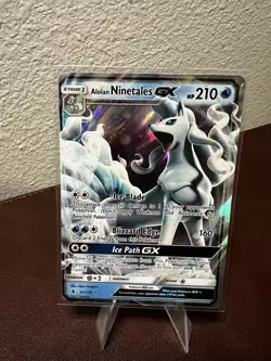 Pokemon TCG Alolan Ninetales GX 22/145 SM Guardians Rising Holo Ultra Rare LP - Image 1