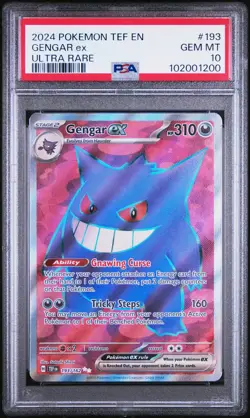 2024 POKEMON TEF EN-TEMPORAL FORCES ULTRA RARE #193 GENGAR EX PSA 10 - Image 1
