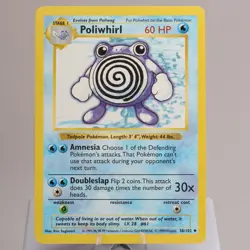Pokemon TCG - Poliwhirl 38/102 Base Set Shadowless WOTC 1999 - EXC Crease - Image 2
