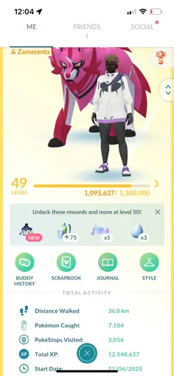 Pokemon Go (Stage 49 ) Shiny Legendary Zamazenta ( 43 Legendarys ) - Image 1