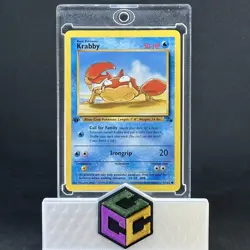 1999 Pokemon Krabby 1st Edition 51/62 Fossil Regular TCG - Image 1