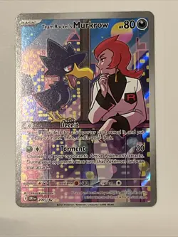 Team Rocket's Murkrow 200/182 Sv10: Destined Rivals Holo Full Art Pokemon Card - Image 1