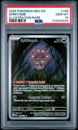 2025 POKEMON MEG EN-MEGA EVOLUTION ILLUSTRATION RARE #148 SPIRITOMB PSA 10 - Image 1
