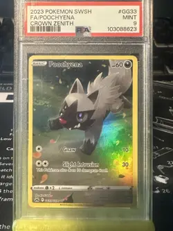 Pokemon 2023 Poochyena GG33/GG70 Crown Zenith Ultra Rare Holo PSA 9 - Image 2