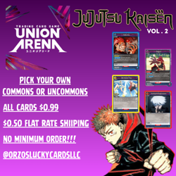 Union Arena Jujutsu Kaisen Vol.2 UEX02BT English Singles – Pick Your Card C/U NM - Image 1
