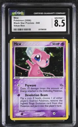 CGC 8.5 Mew 2006 Black Star Promos 040 Holo Pokemon Card - Image 1