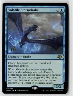 MTG Modern Horizons 3 Volatile Stormdrake Prerelease Foil x1 NM Rare - Image 1