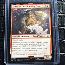 Gimli of the Glittering Caves Commander: LOTR Regular Mint! Rare - Image 1