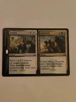 MTG - Assure // Assemble . Guilds of Ravnica. Rare Green / White Instant. 221. - Image 1