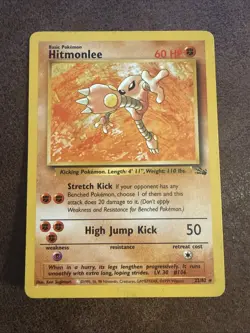 Pokemon TCG Hitmonlee Fossil 22/62 Regular Unlimited Rare - Image 1
