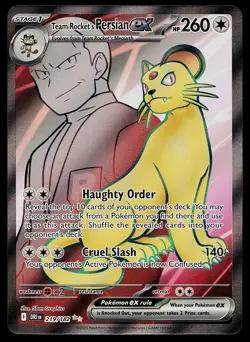 Pokemon Card - Team Rocket's Persian ex Destined Rivals 219/182 Ultra Rare - Image 1