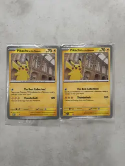 2x Pikachu At The Museum Jumbo Promo Cards Pokemon Day 2026 TCG Bundle - Image 1