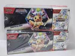 Pokemon TCG Prismatic Evolutions Booster Surprise Box + Booster Bundle Lot 2 - Image 1