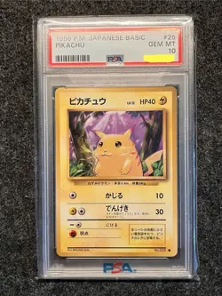 Pokemon TCG Pikachu No. 025 PSA 10 #25 Base Set Basic Japanese Vintage 1996 - Image 1