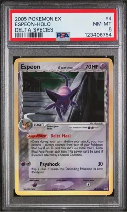 Pokemon Espeon 2005 EX Delta Species Holo Rare #4 PSA 8 🔥New Cert🔥 - Image 1