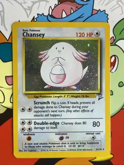 Pokemon TCG Chansey Base Set 2 - 3/130 Unlimited Holo Rare Vintage LP - Image 1