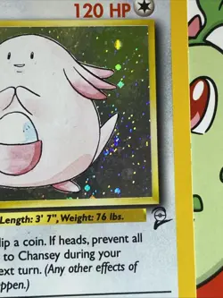 Pokemon TCG Chansey Base Set 2 - 3/130 Unlimited Holo Rare Vintage LP - Image 3