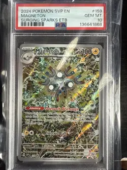 2024 POKEMON SVP EN-SV BLACK STAR PROMO #159 MAGNETON PSA 10 - Image 1