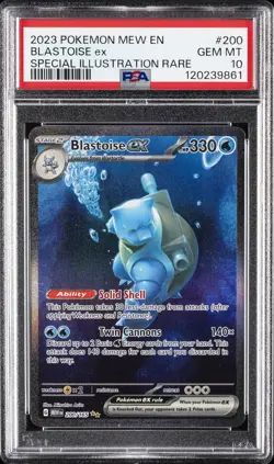 2023 POKEMON MEW EN-151 SPECIAL ILLUSTRATION RARE #200 BLASTOISE EX PSA 10 - Image 1