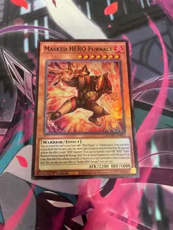 YUGIOH - MASKED HERO FURNACE - SUPER RARE - NM - 1ST ED - MZMU - Image 1