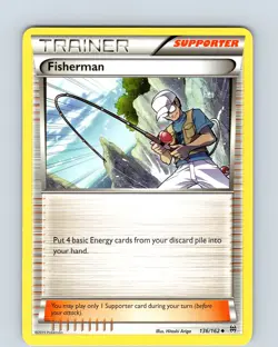 Pokemon TCG Fisherman XYBREAKthrough 136/162 Regular Uncommon Card Played LP - Image 1