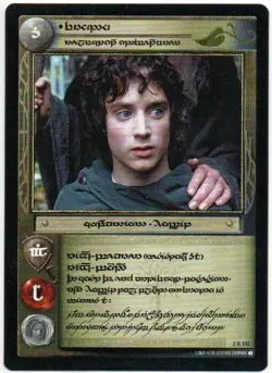 Lord of The Rings TCG - Frodo Reluctant Adventurer Tengwar Elvish Card #2R102 - Image 1