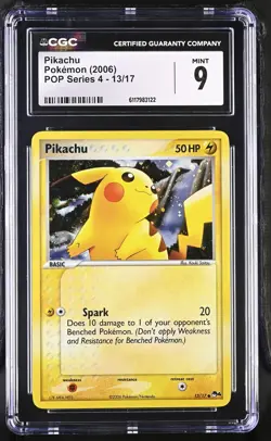 CGC 9 MINT Pikachu 2006 POP Series 4 13/17 Holo Pokemon Card - Image 1