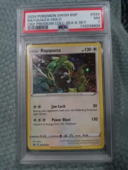 PSA 7 Rayquaza Pokemon 2020 Black Star Promos SWSH029 Near Mint - Image 1