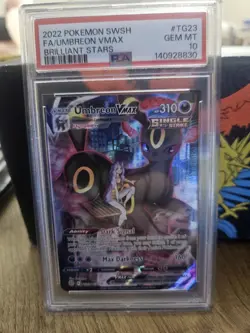 2022 Pokemon SWSH #TG23 FA/Umbreon VMAX Brilliant Stars PSA 10 - Image 1